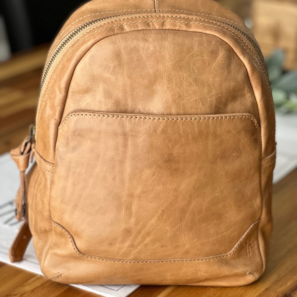 Frye Tan Leather Mini Backpack - Picture 3 of 12
